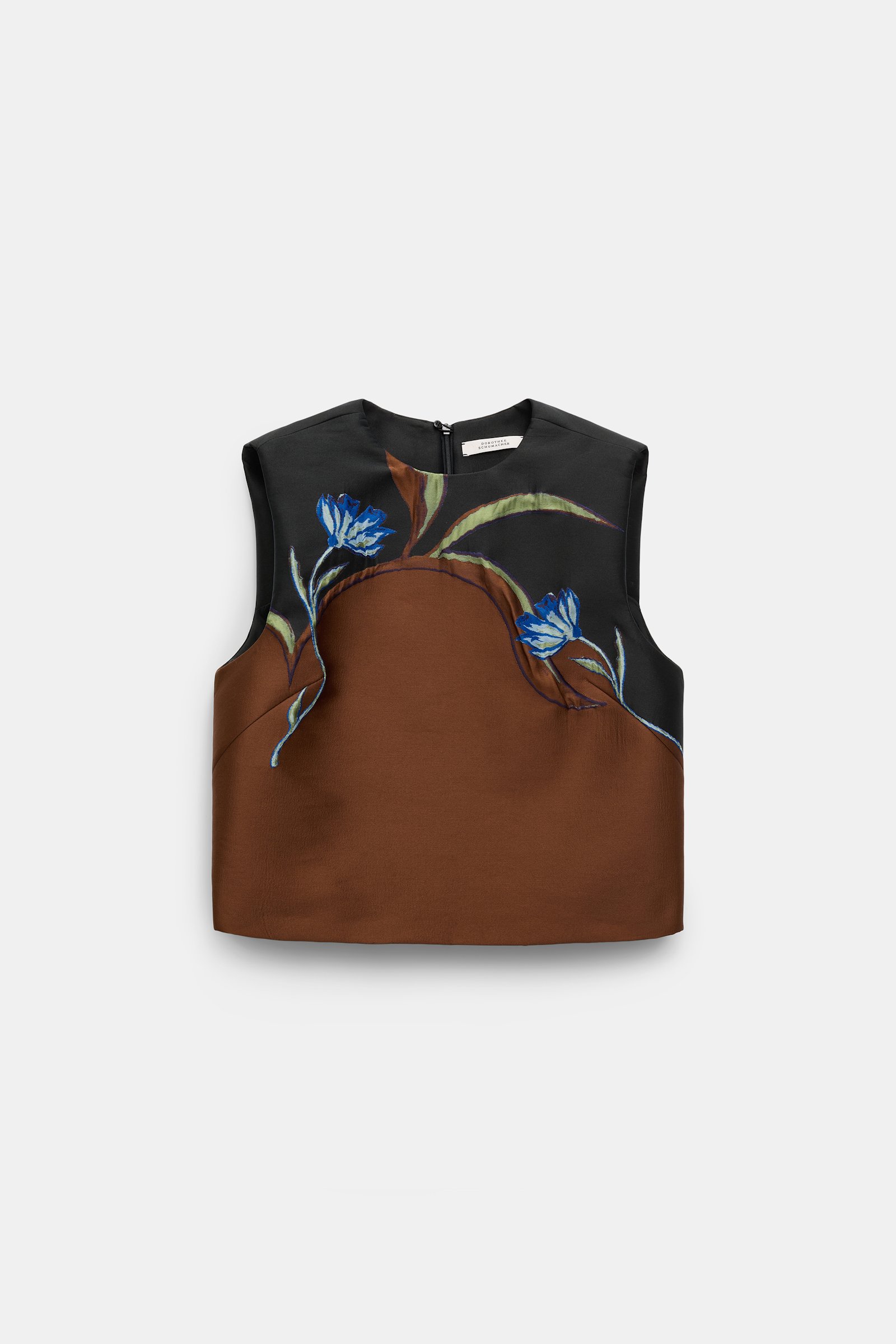 Dorothee Schumacher Top in cloque jacquard caramel black