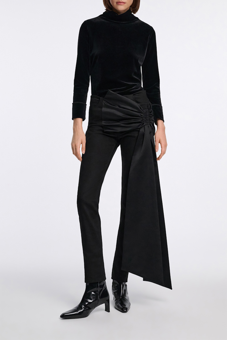 Dorothee Schumacher Skinny Jeans mit großer Satin-Schleife pure black