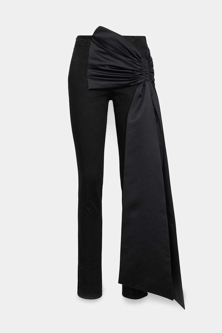 Dorothee Schumacher Skinny Jeans mit großer Satin-Schleife pure black