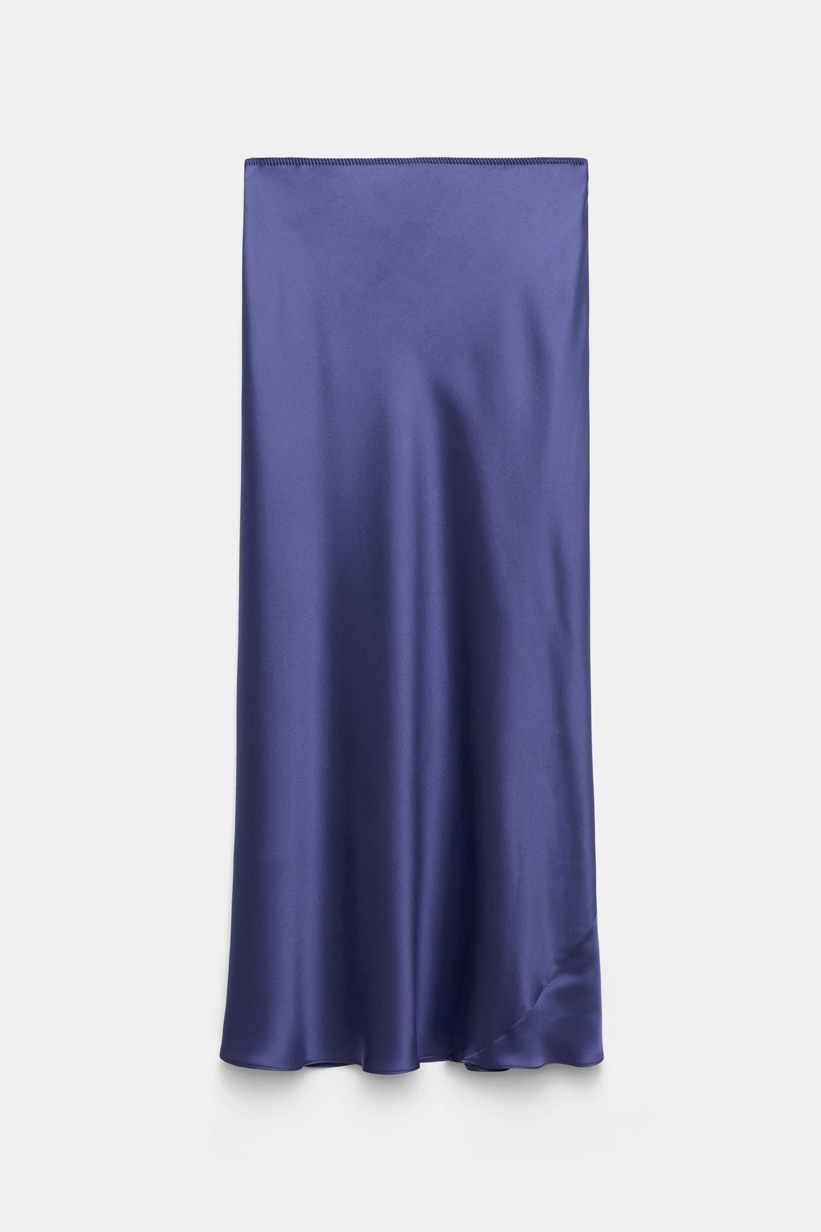 Dorothee Schumacher Bias cut midi-skirt in silk satin iris