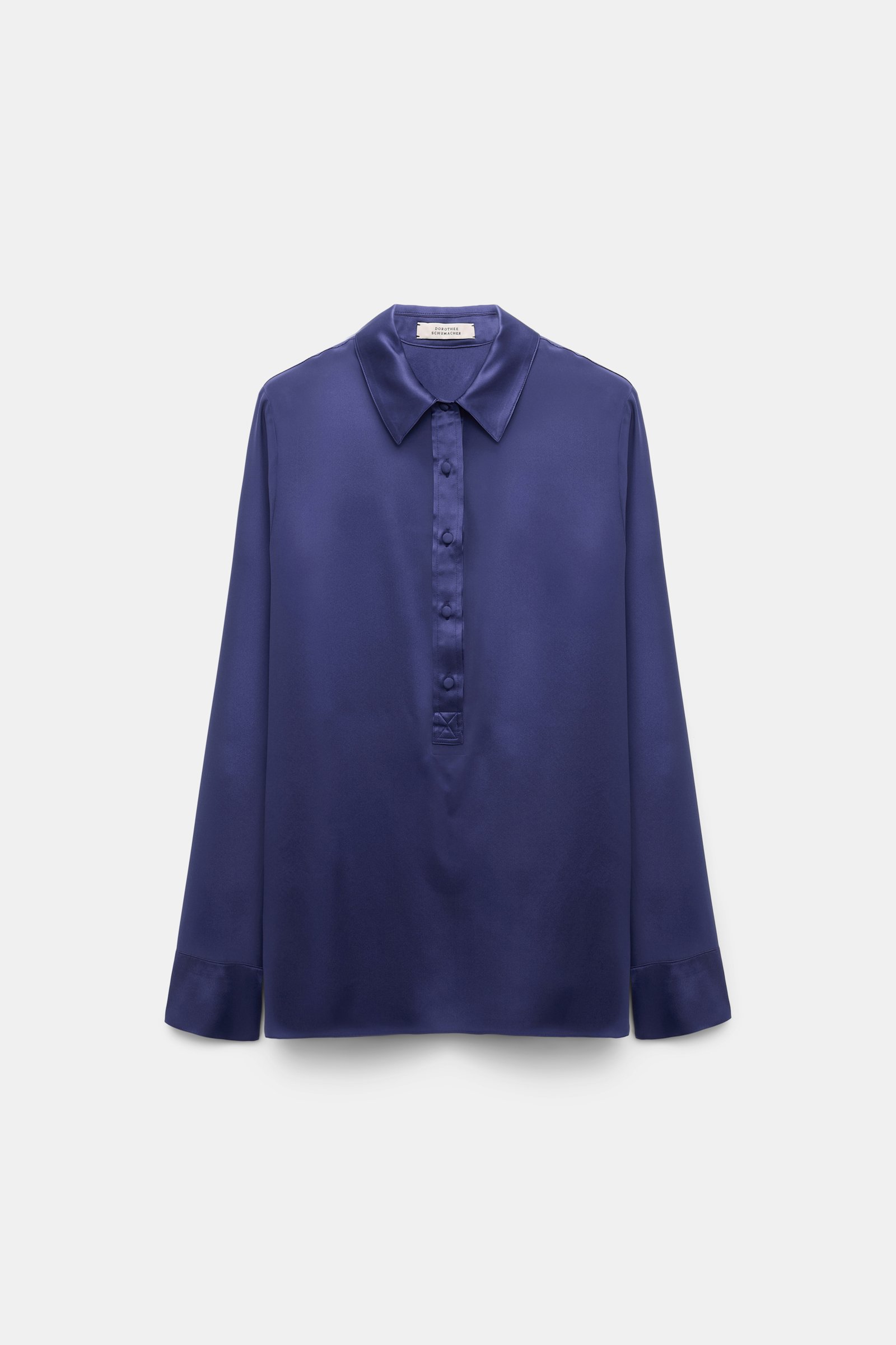 Dorothee Schumacher Bluse aus Seidensatin mit Polokragen iris