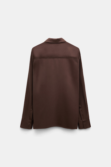 Dorothee Schumacher Popover blouse in silk satin chocolate