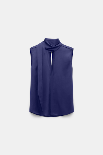 Dorothee Schumacher Sleeveless blouse in silk satin iris