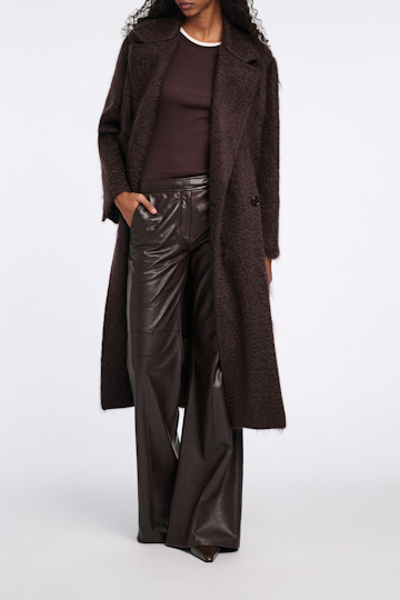 Dorothee Schumacher Mantel aus Woll-Mohair Mix dark chocolate