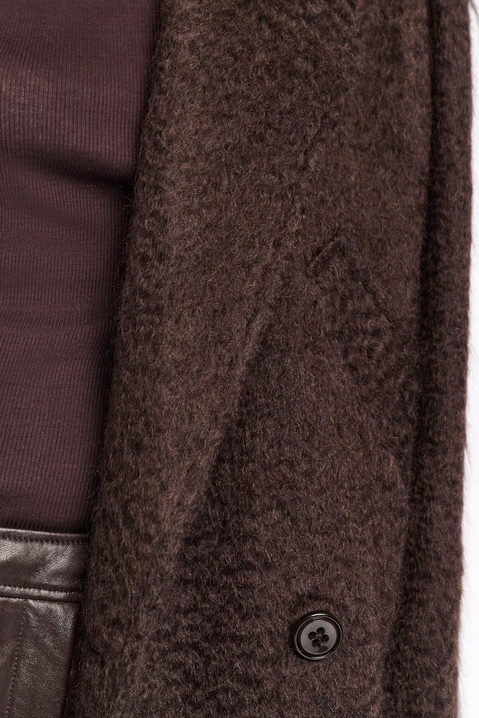 Dorothee Schumacher Mantel aus Woll-Mohair Mix dark chocolate