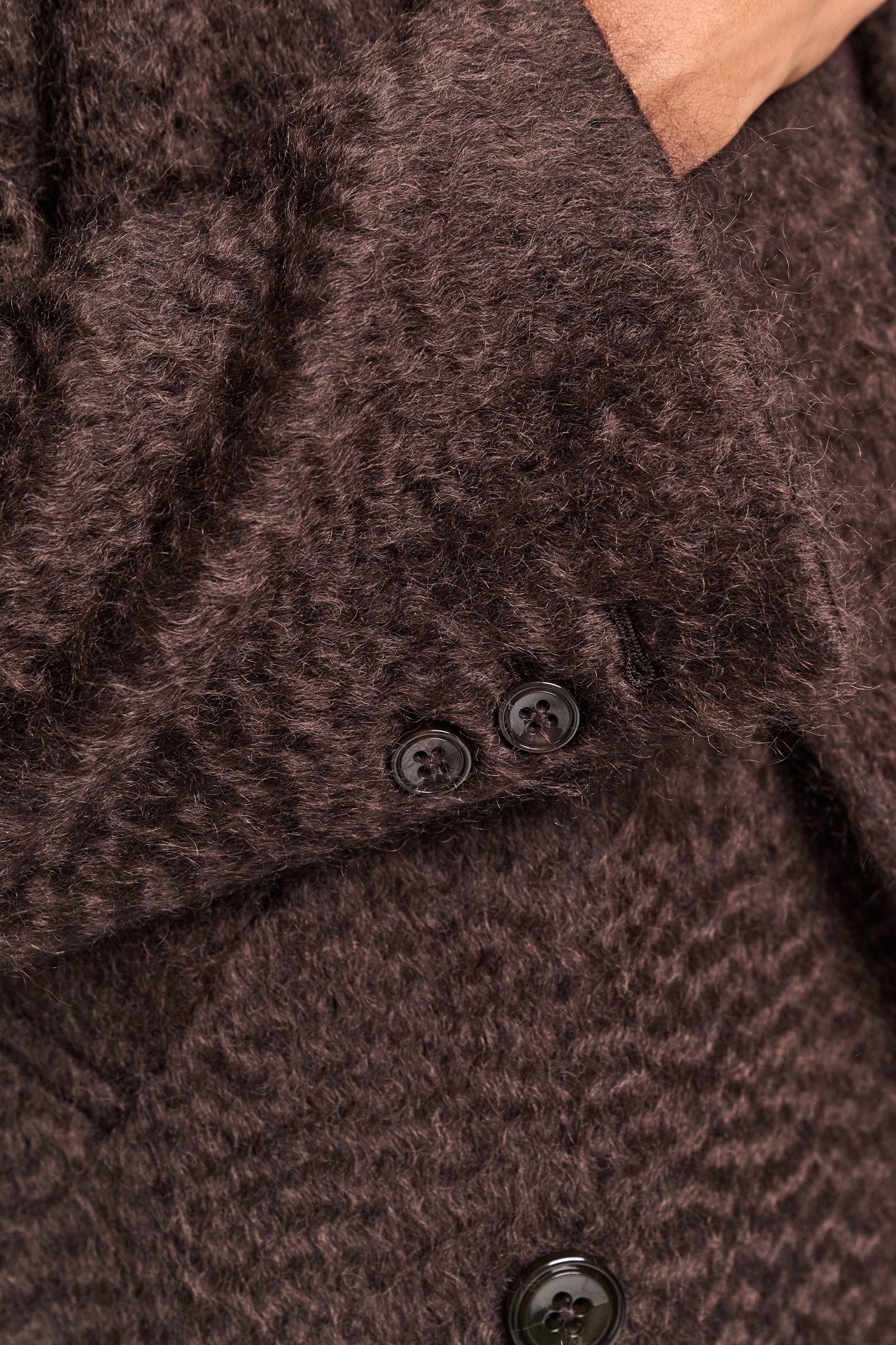 Dorothee Schumacher Mantel aus Woll-Mohair Mix dark chocolate