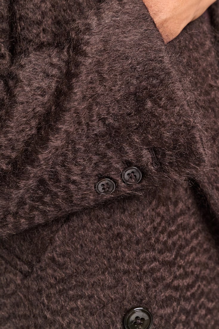 Dorothee Schumacher Mantel aus Woll-Mohair Mix dark chocolate