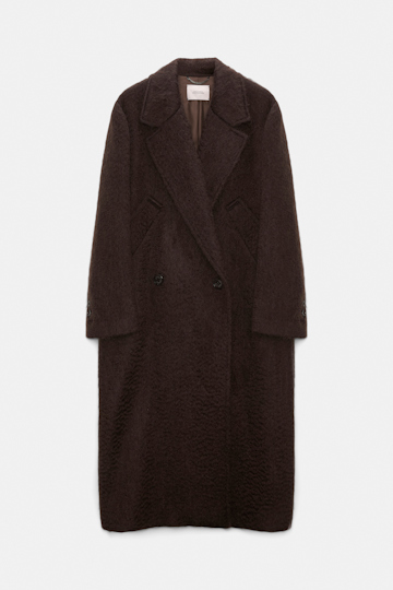 Dorothee Schumacher Mantel aus Woll-Mohair Mix dark chocolate