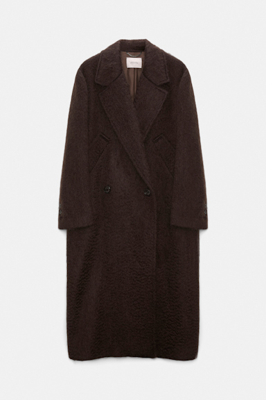 Dorothee Schumacher Mantel aus Woll-Mohair Mix dark chocolate