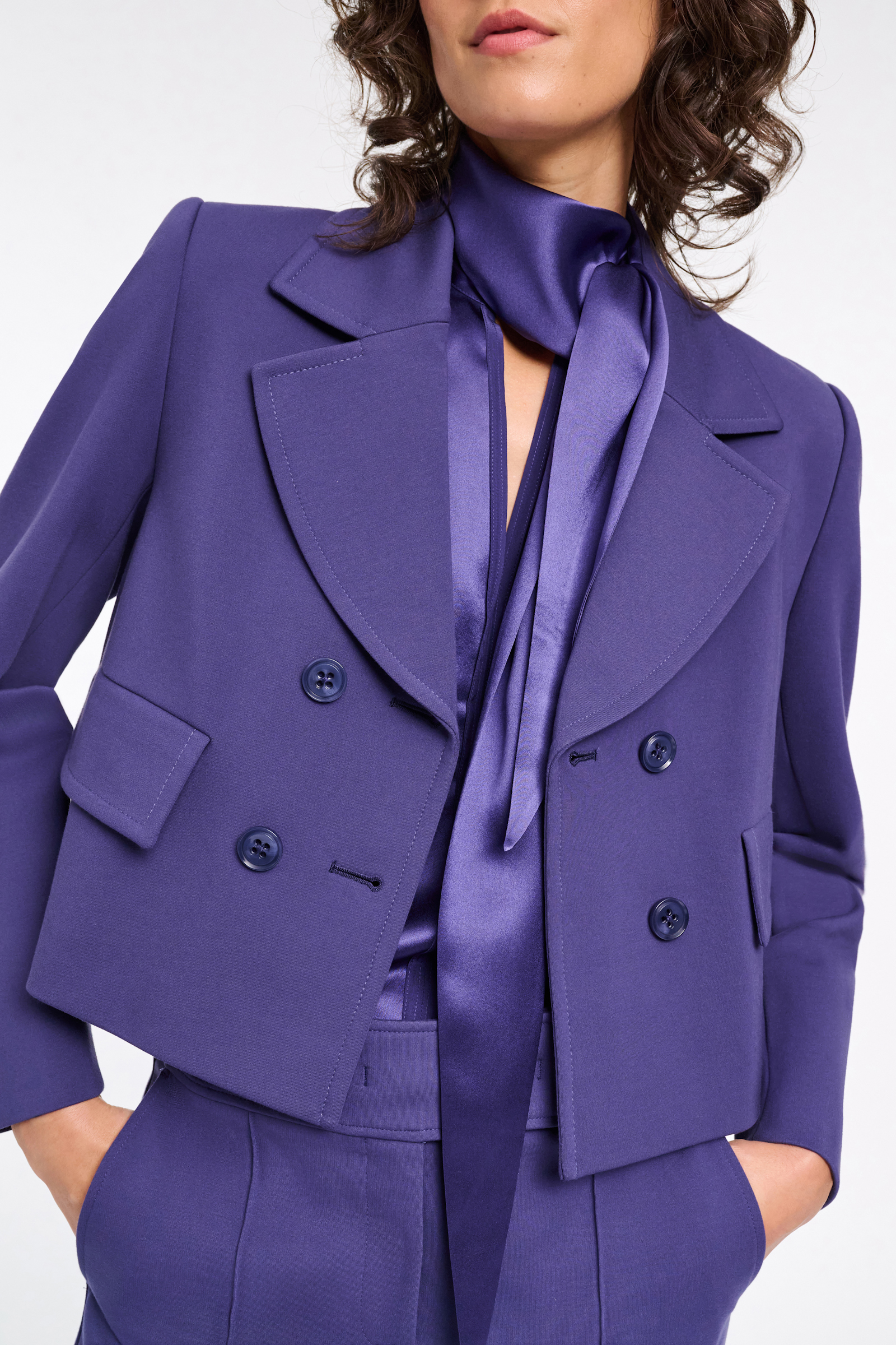 Dorothee Schumacher Cropped blazer in Punto Milano iris