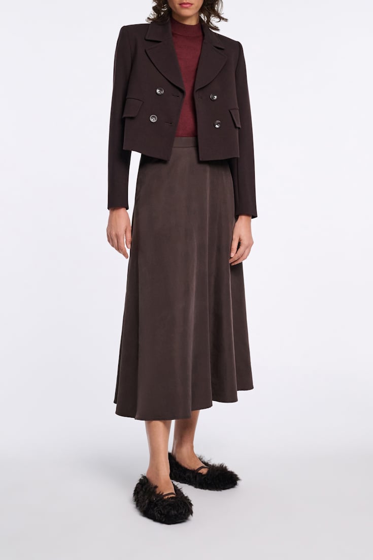 Dorothee Schumacher Cropped blazer in Punto Milano dark chocolate