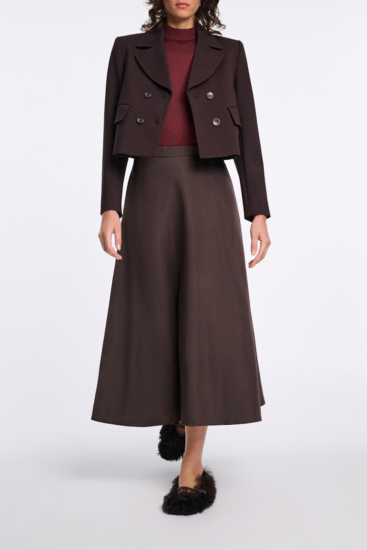 Dorothee Schumacher Cropped blazer in Punto Milano dark chocolate