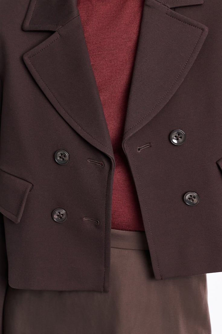 Dorothee Schumacher Cropped blazer in Punto Milano dark chocolate