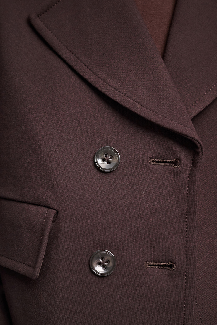 Dorothee Schumacher Cropped blazer in Punto Milano dark chocolate