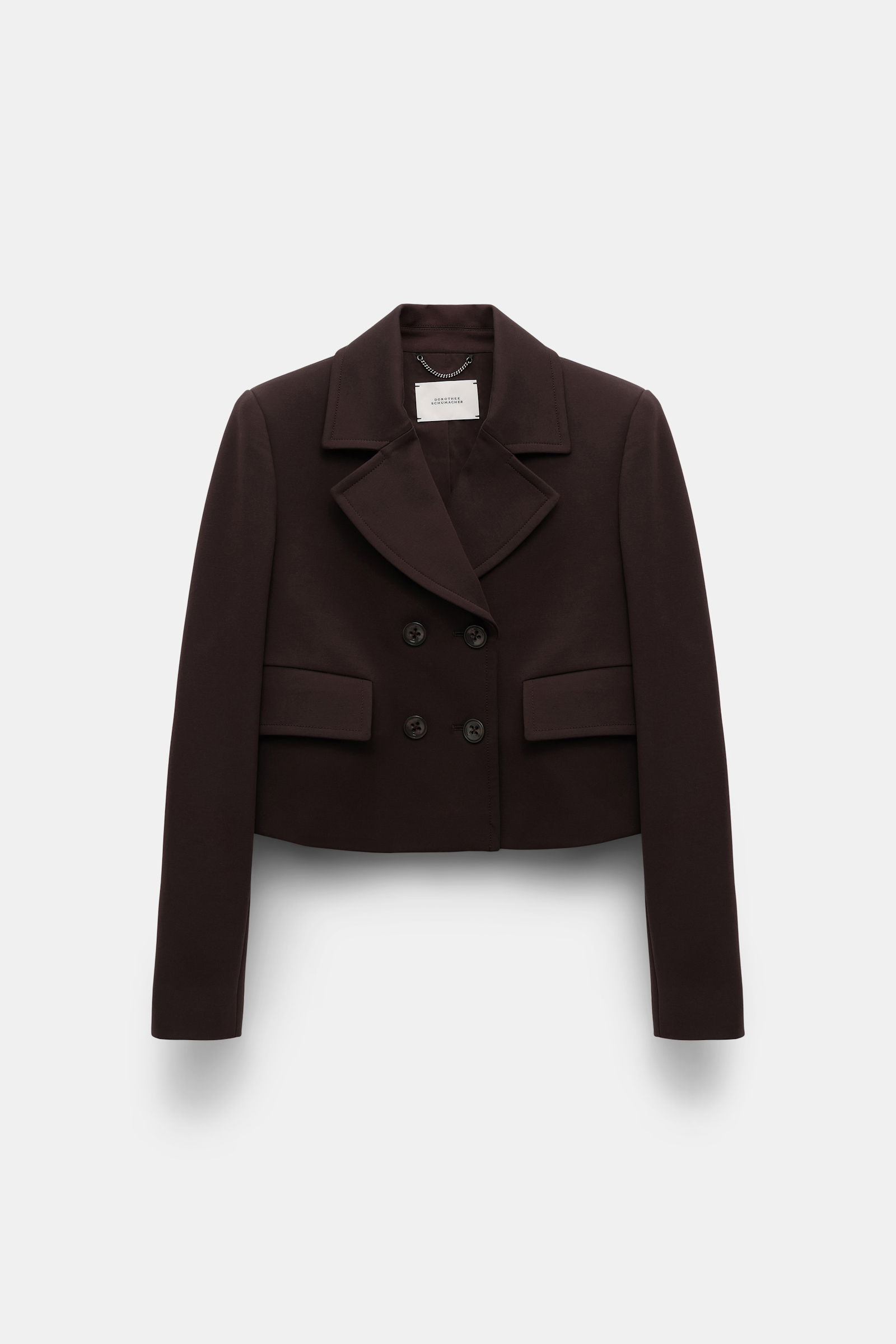 Dorothee Schumacher Cropped blazer in Punto Milano dark chocolate