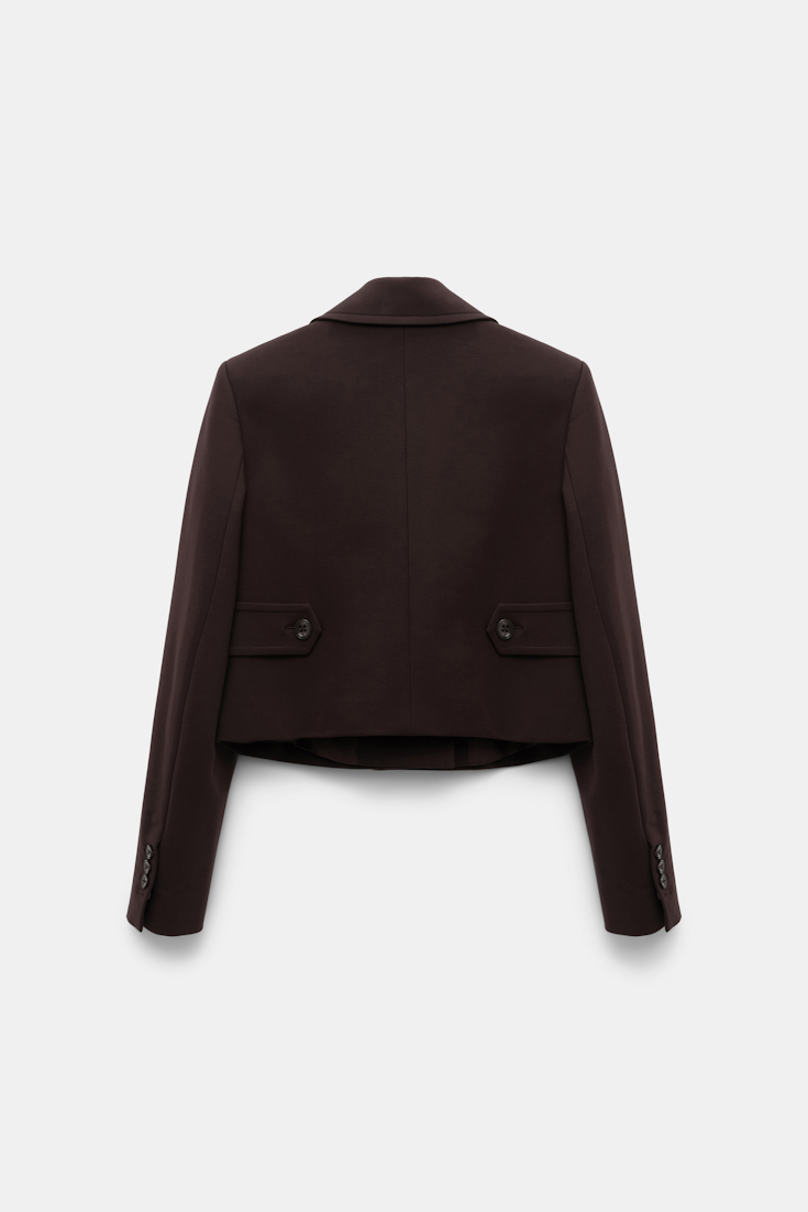 Dorothee Schumacher Cropped blazer in Punto Milano dark chocolate