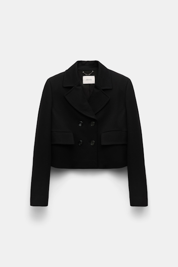 Dorothee Schumacher Cropped blazer in Punto Milano pure black