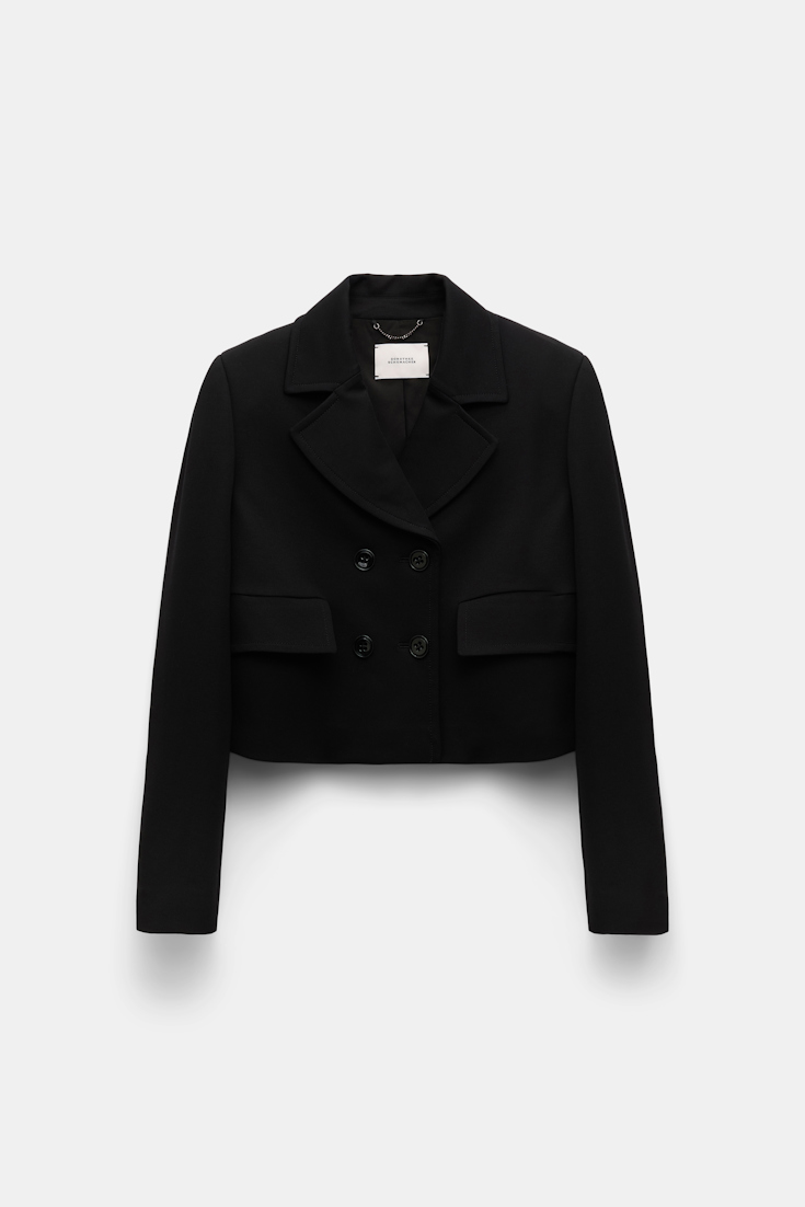 Dorothee Schumacher Cropped blazer in Punto Milano pure black