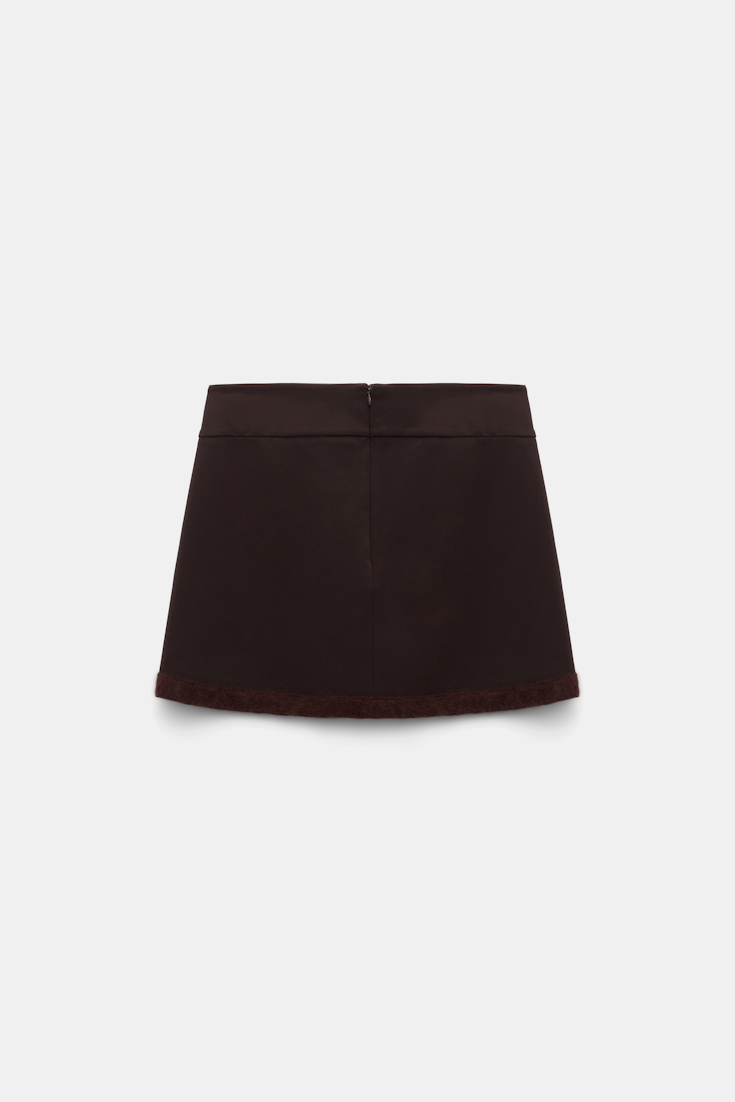 Dorothee Schumacher Miniskirt in Punto Milano dark chocolate