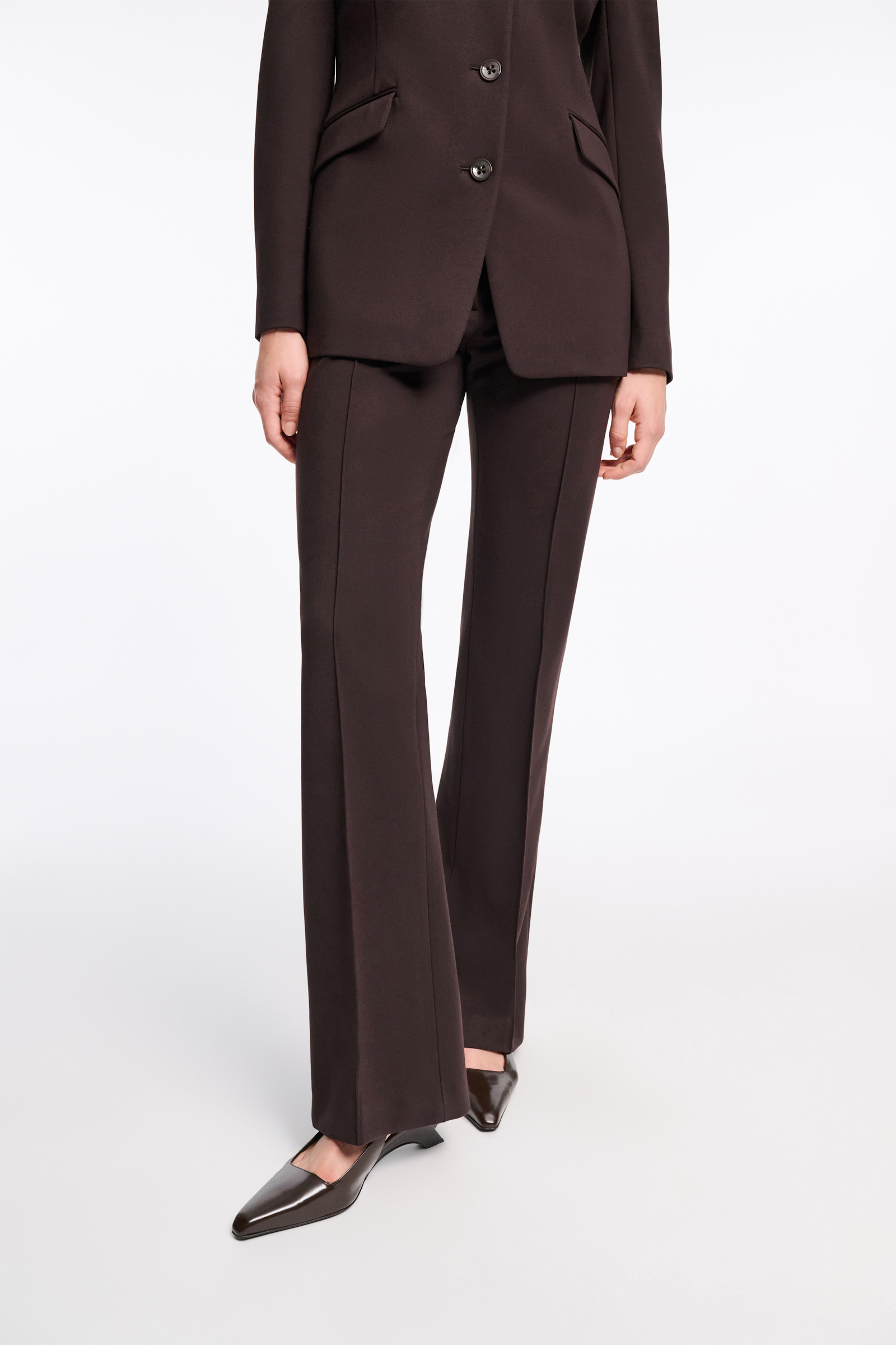 Dorothee Schumacher Bootcut Hose aus Punto Milano dark chocolate