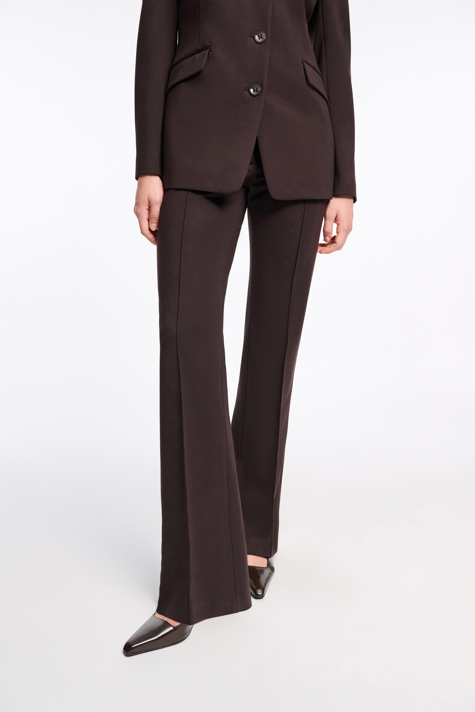 Dorothee Schumacher Bootcut Hose aus Punto Milano dark chocolate