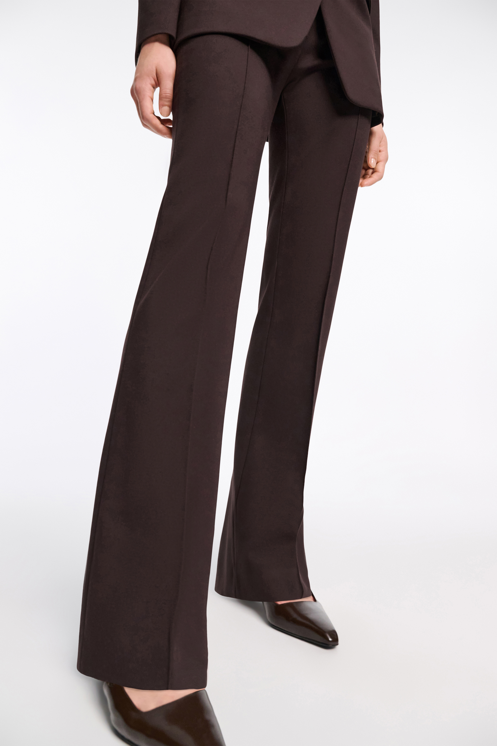 Dorothee Schumacher Bootcut Hose aus Punto Milano dark chocolate