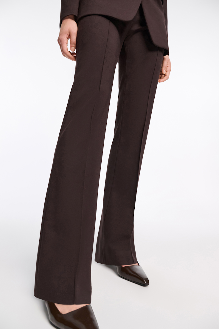 Dorothee Schumacher Bootcut Hose aus Punto Milano dark chocolate