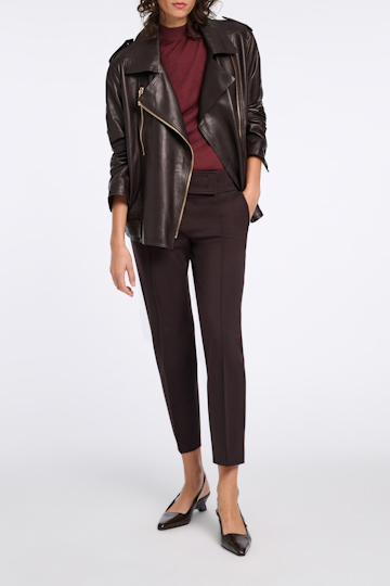 Dorothee Schumacher Cigarette pants in Punto Milano dark chocolate