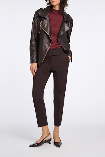 Dorothee Schumacher Cigarette pants in Punto Milano dark chocolate