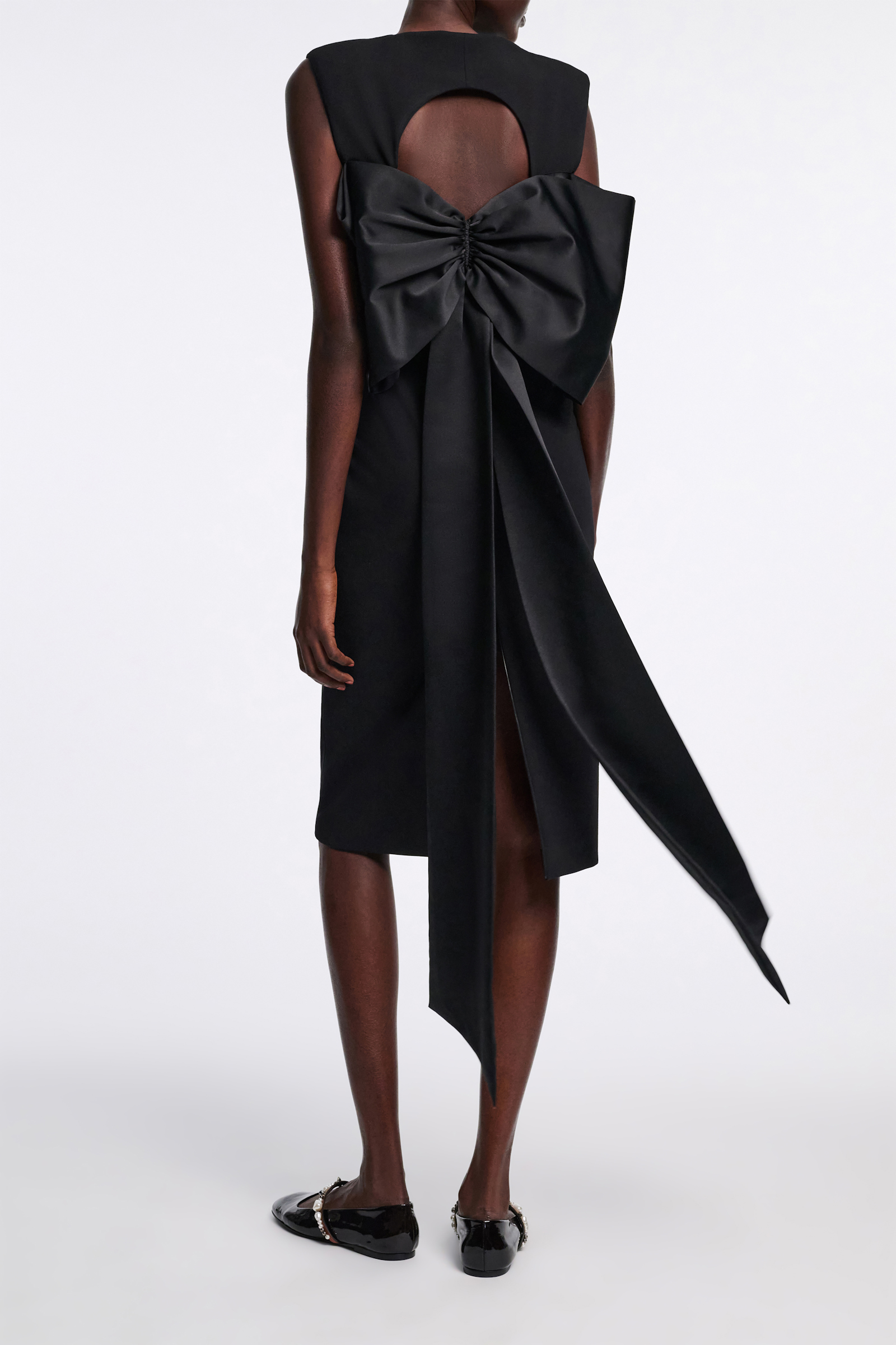 Dorothee Schumacher Drapierters Kleid aus leichtem Punto Milano pure black