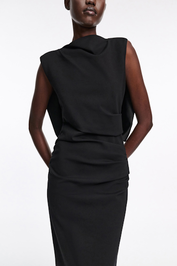 Dorothee Schumacher Lightweight Punto Milano dress with maxi bow pure black