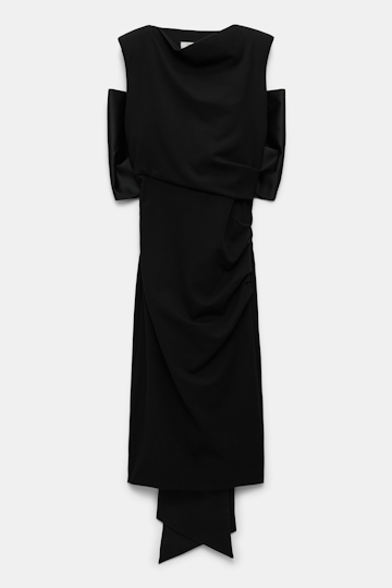 Dorothee Schumacher Drapierters Kleid aus leichtem Punto Milano pure black