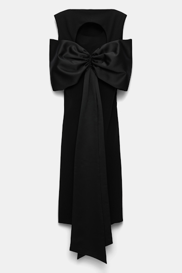 Dorothee Schumacher Lightweight Punto Milano dress with maxi bow pure black