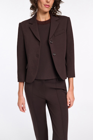 Dorothee Schumacher Cropped blazer in Punto Milano dark chocolate