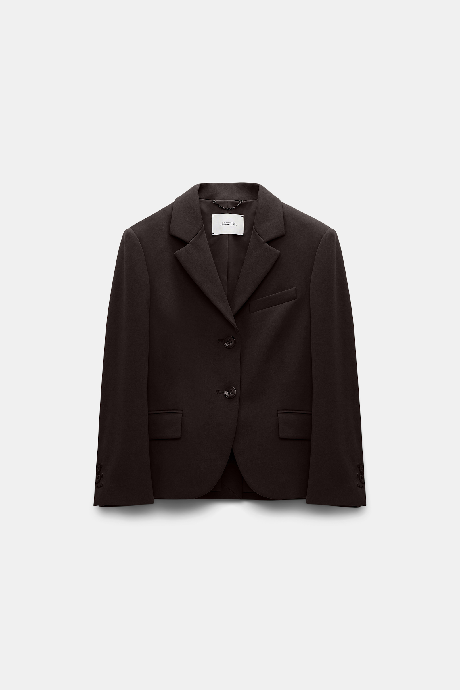 Dorothee Schumacher Cropped blazer in Punto Milano dark chocolate
