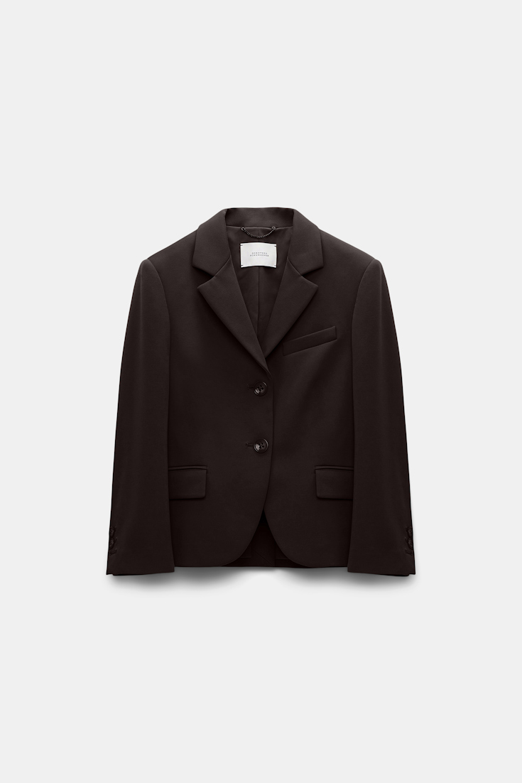 Dorothee Schumacher Cropped blazer in Punto Milano dark chocolate