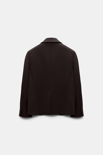 Dorothee Schumacher Cropped blazer in Punto Milano dark chocolate