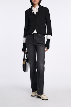 Dorothee Schumacher Cropped blazer in Punto Milano pure black