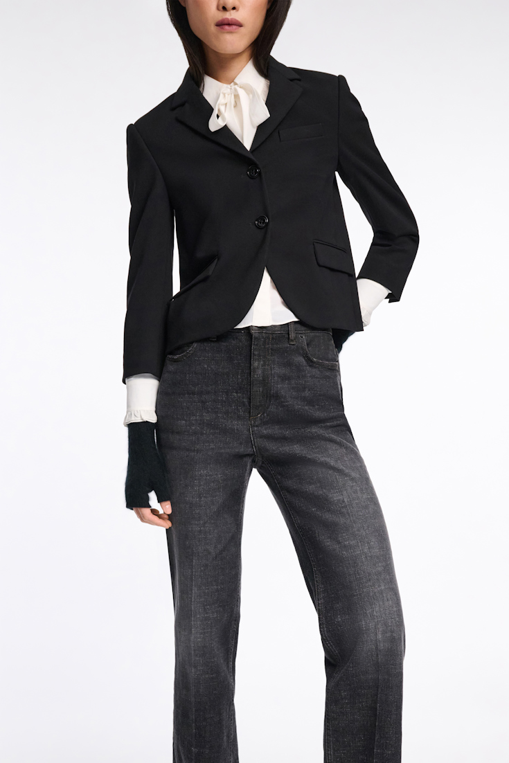 Dorothee Schumacher Cropped blazer in Punto Milano pure black