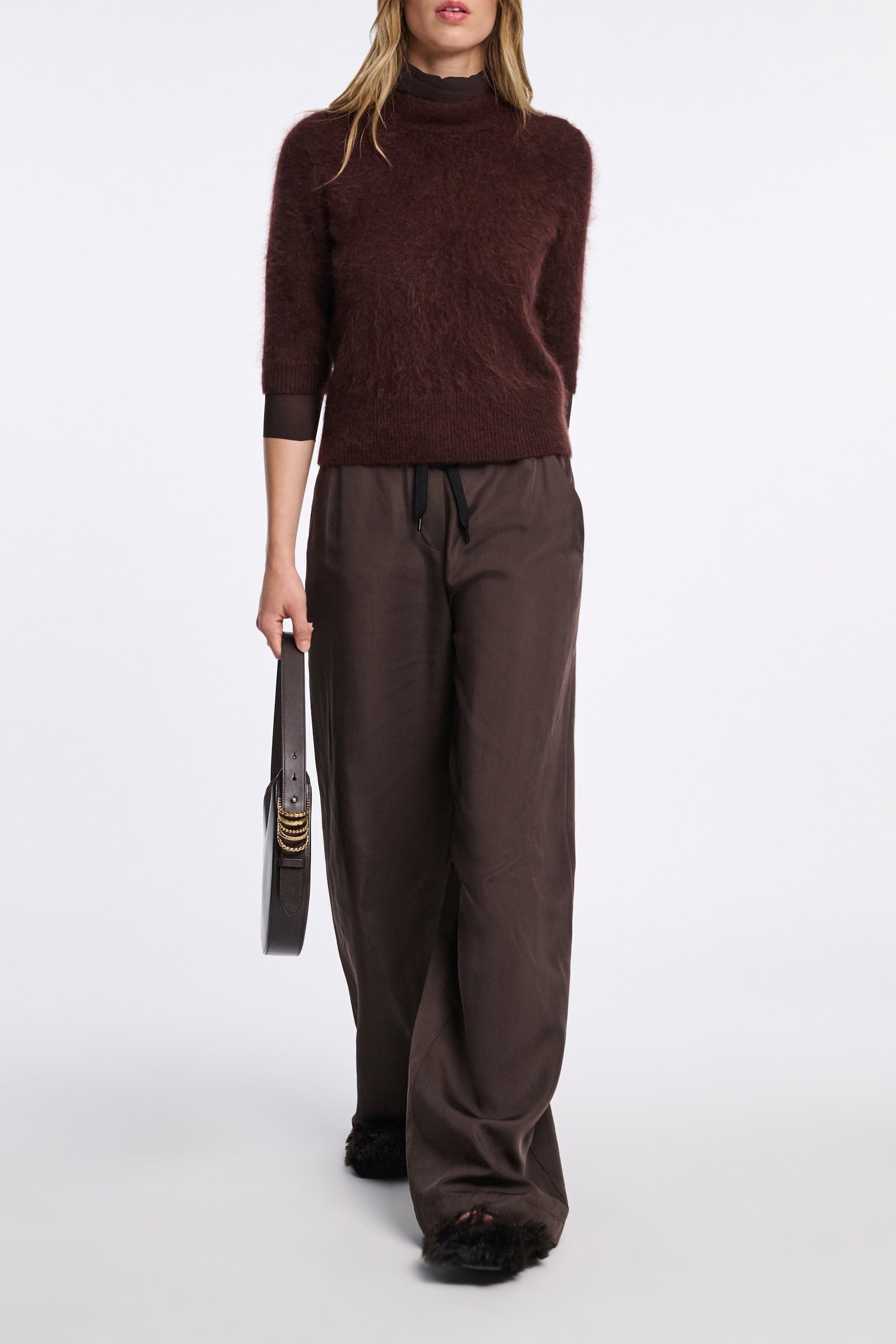 Dorothee Schumacher Nylon pants dark chocolate