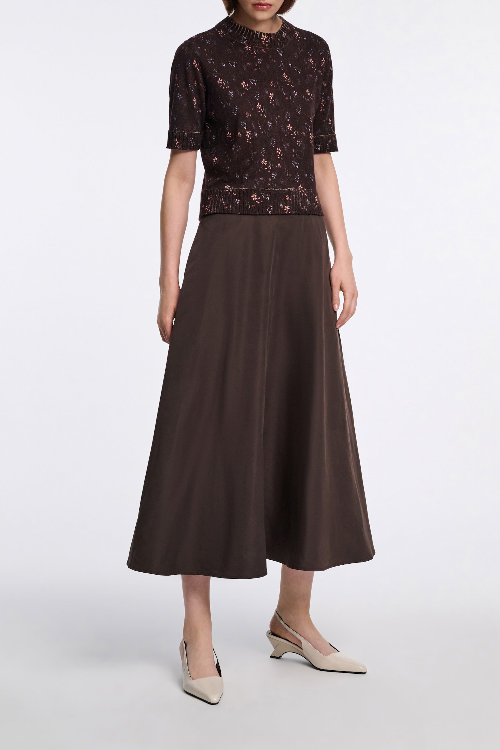 Dorothee Schumacher Nylon skirt dark chocolate