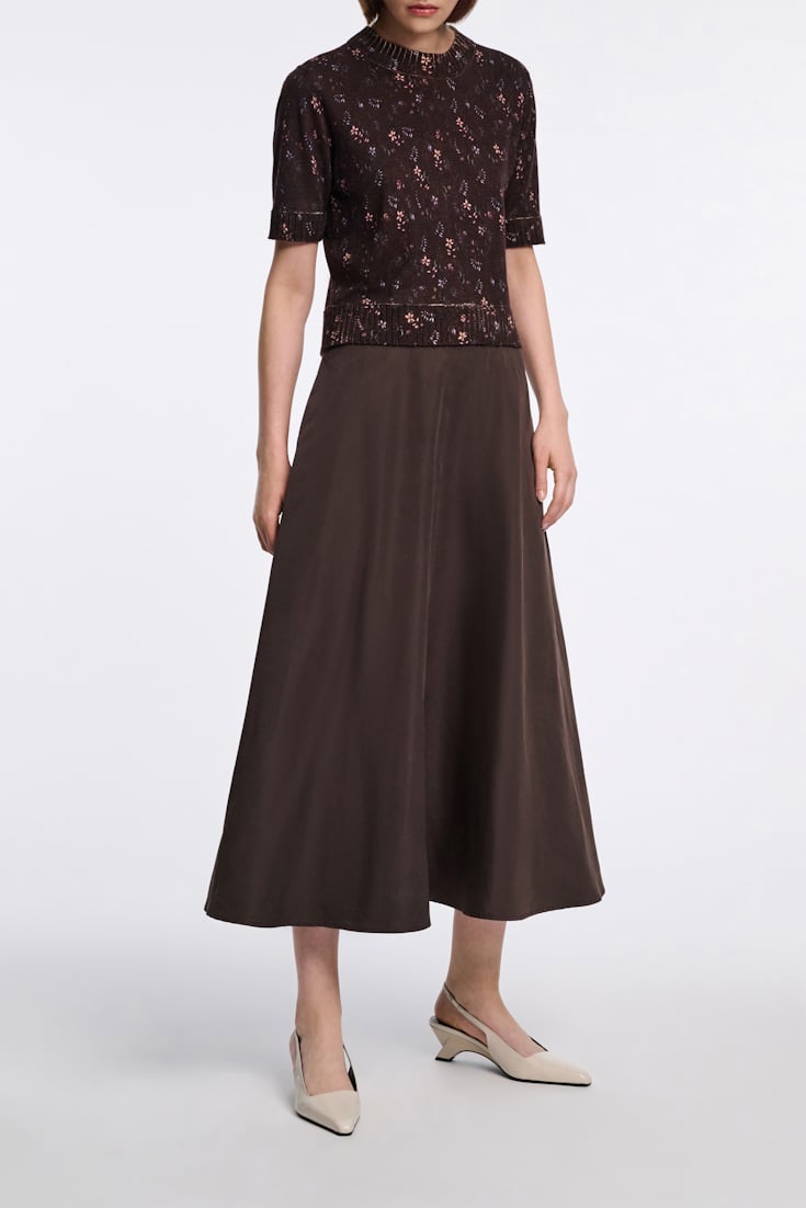 Dorothee Schumacher Nylon skirt dark chocolate