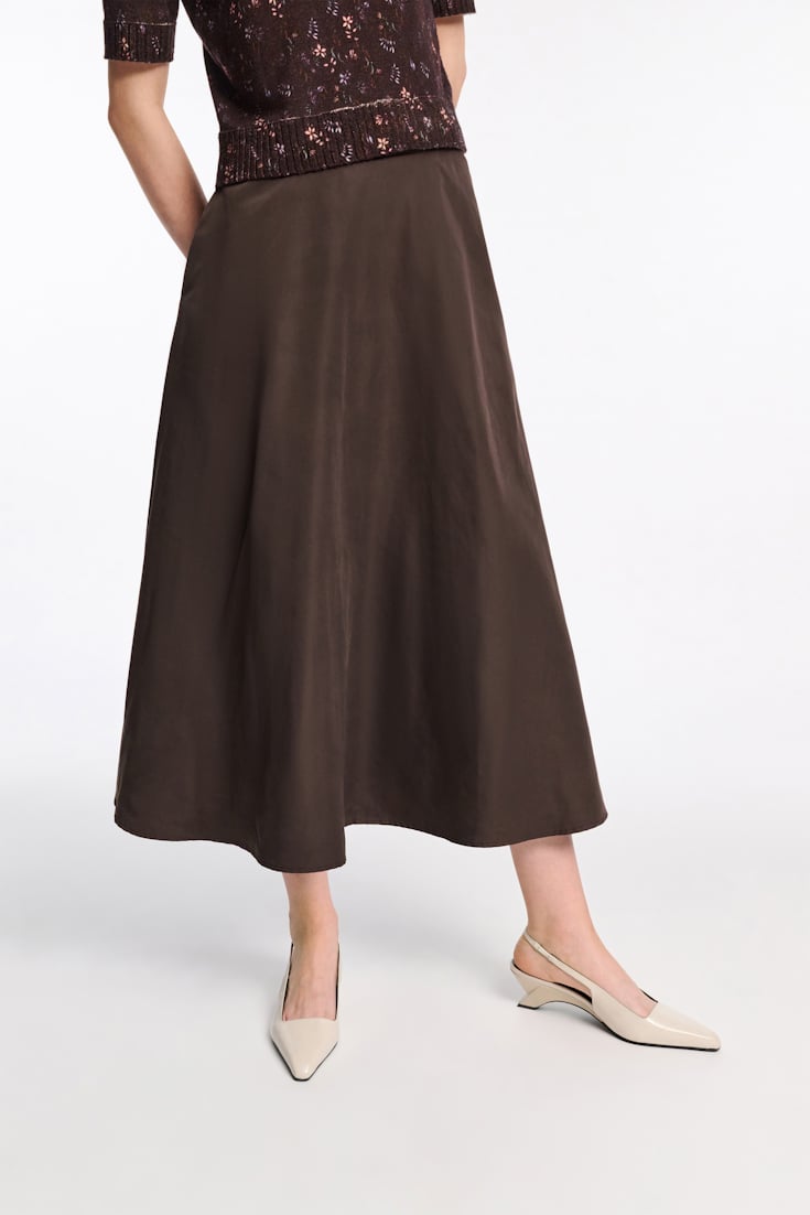 Dorothee Schumacher Nylon skirt dark chocolate