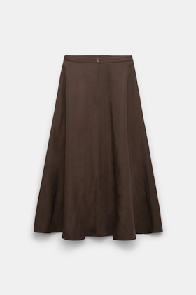 Dorothee Schumacher Ärmellose Bluse aus Seidensatin chocolate