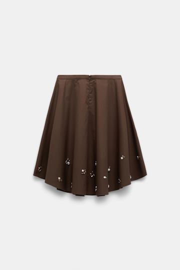 Dorothee Schumacher Hand-embellished swing skirt chocolate