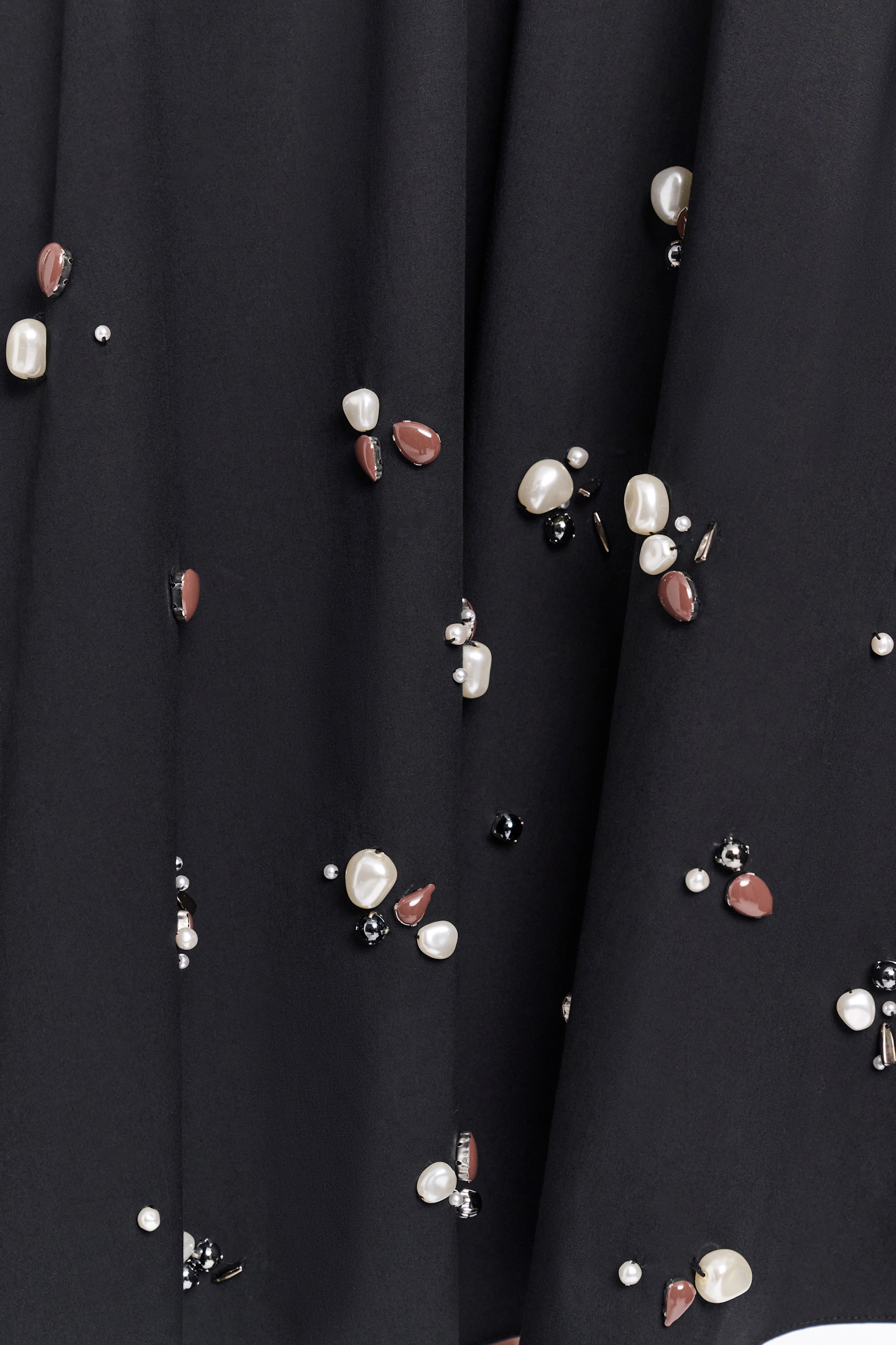 Dorothee Schumacher Hand-embellished swing skirt pure black