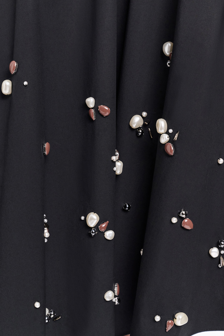 Dorothee Schumacher Hand-embellished swing skirt pure black