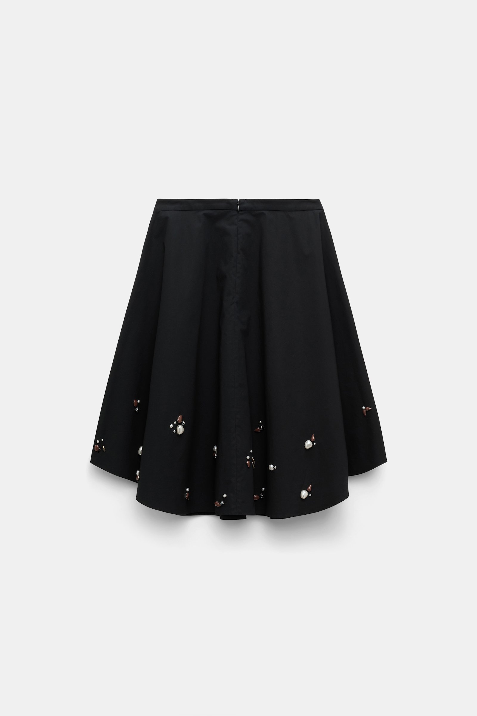 Dorothee Schumacher Hand-embellished swing skirt pure black
