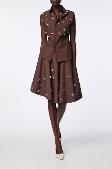 Dorothee Schumacher Hand-embellished sleeveless chocolate