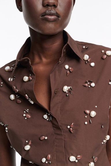 Dorothee Schumacher Hand-embellished sleeveless chocolate